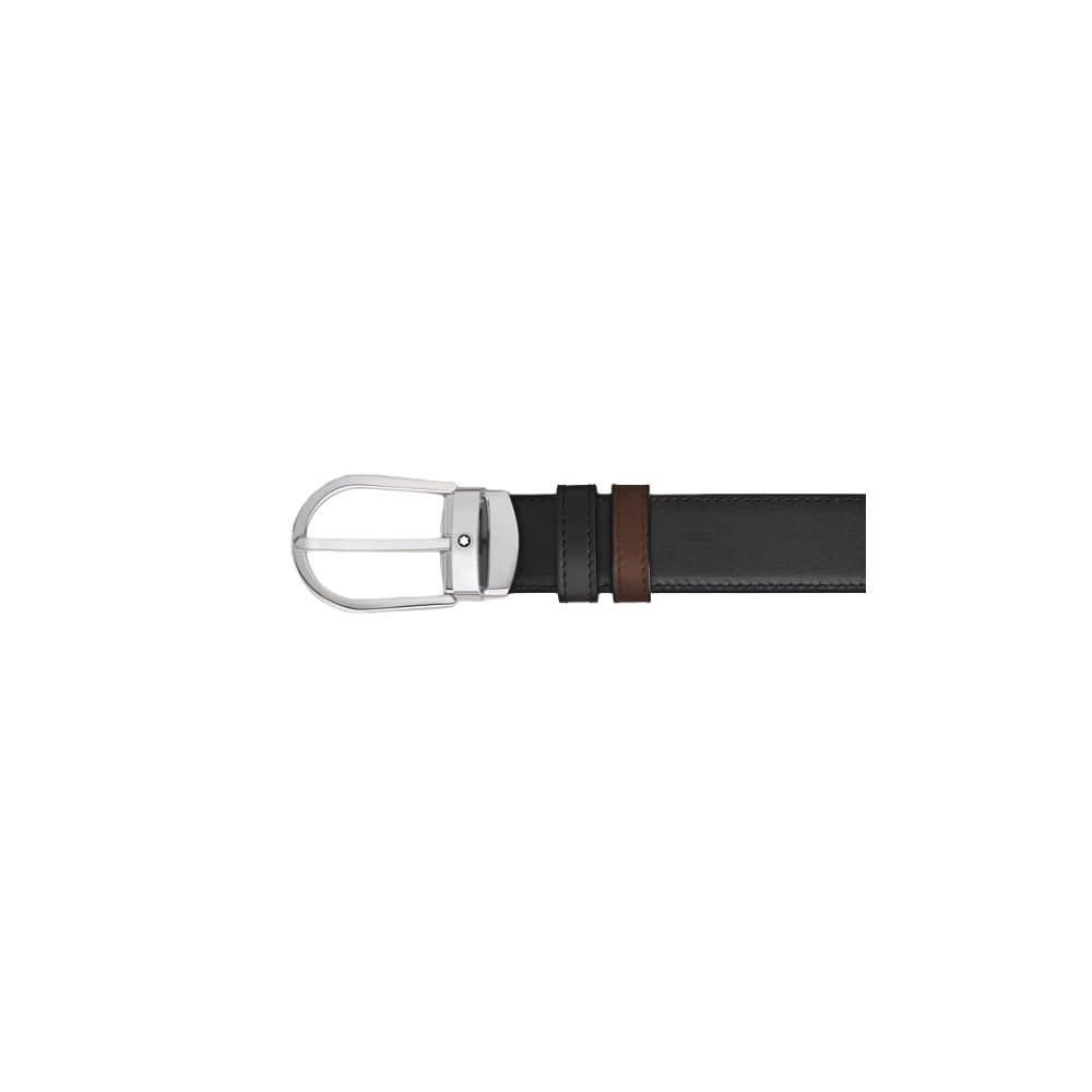 Montblanc Horseshoe Buckle Reversible Leather Strap 30mm – Brown/Black - Image 2